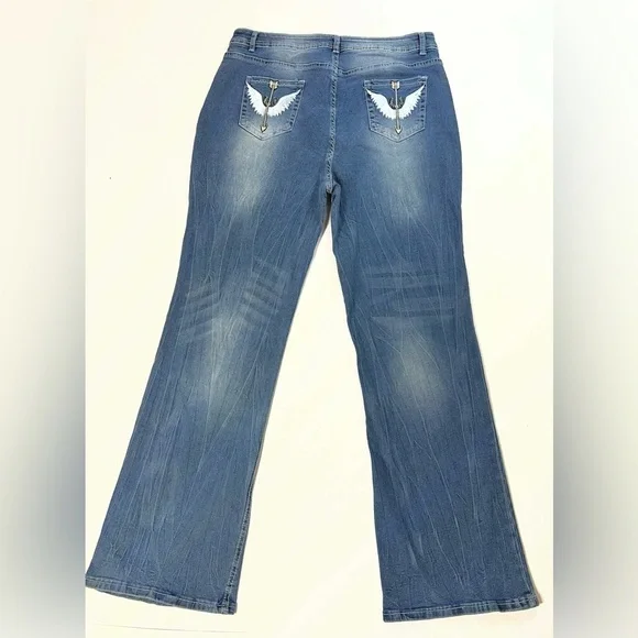 Vintage unknown brand Bootcut Jeans Women’s Size XXL Flared Stretchy Denim B-24 - Picture 8 of 9